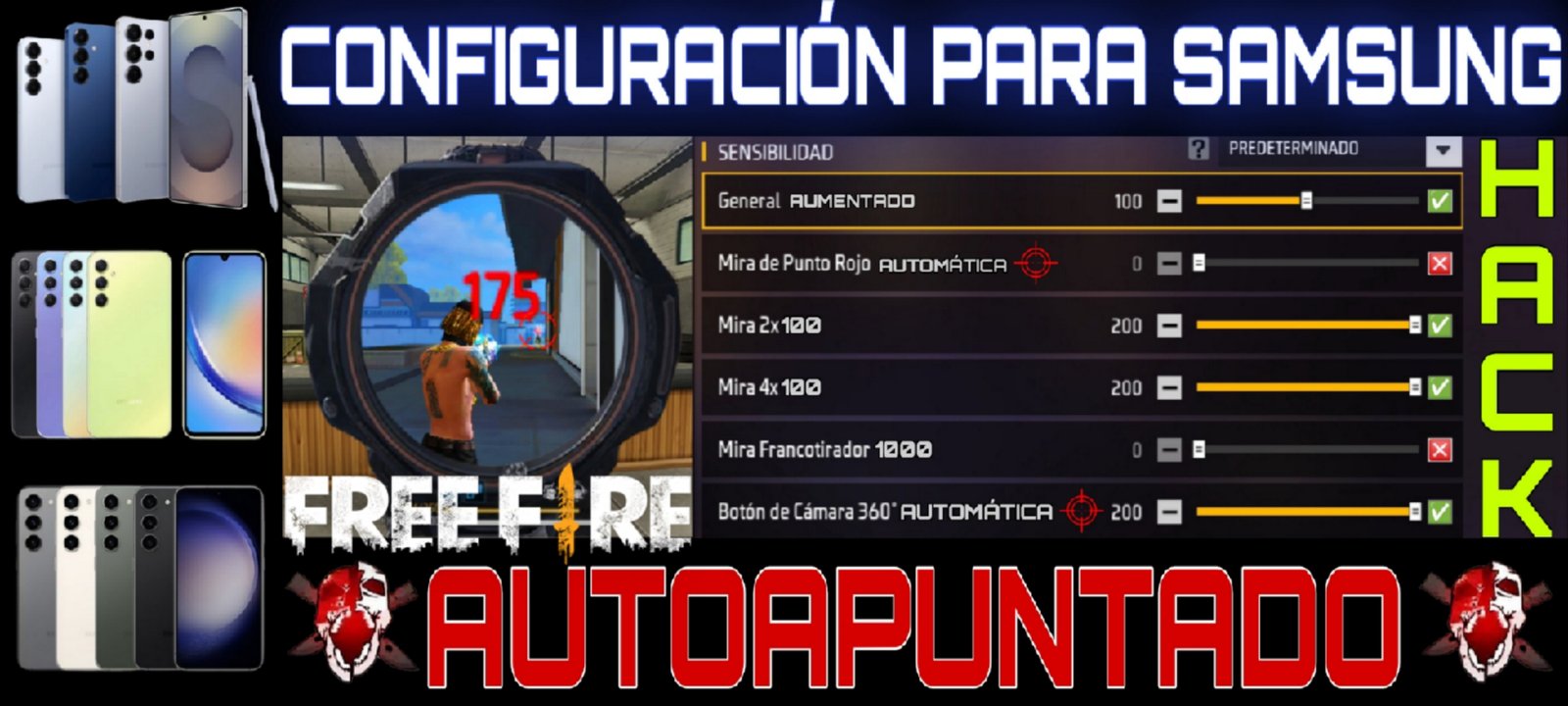 Mejores Sensibilidades para Samsung en Free Fire 2025